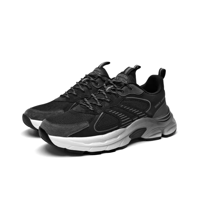 AOKANG Chunky Sneakers Men Low Top Black, Gray-2