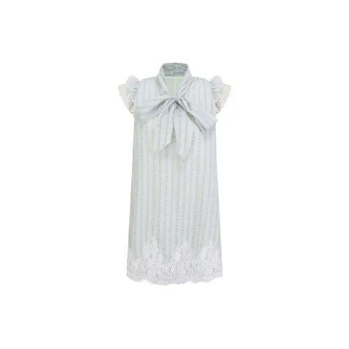 FIAWANG Short-Sleeved Dresses Women's Light Blue