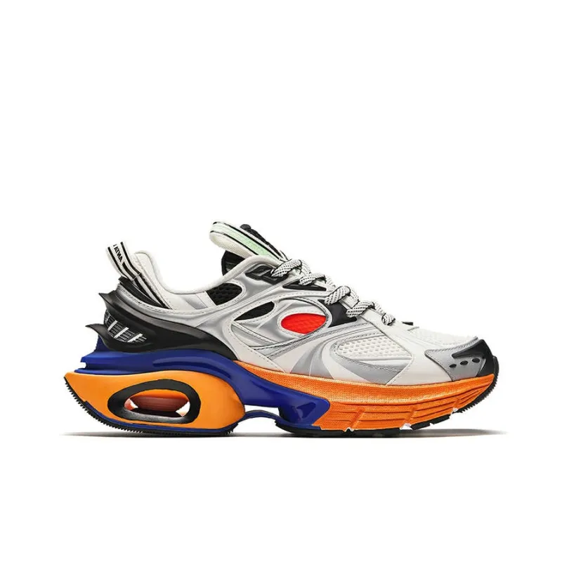 Anta Life Collection Abrasion Resistant Low Top Casual Shoes Men's Silver Orange-1