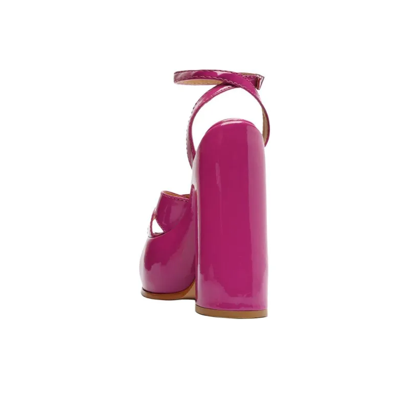 Schutz Pattie Strap Sandals 16.8cm Women's Pink-3