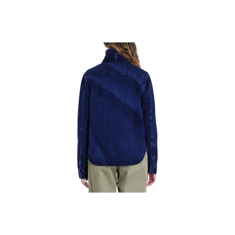 LOEWE Denim Bow Shirt 'Washed Indigo'-1