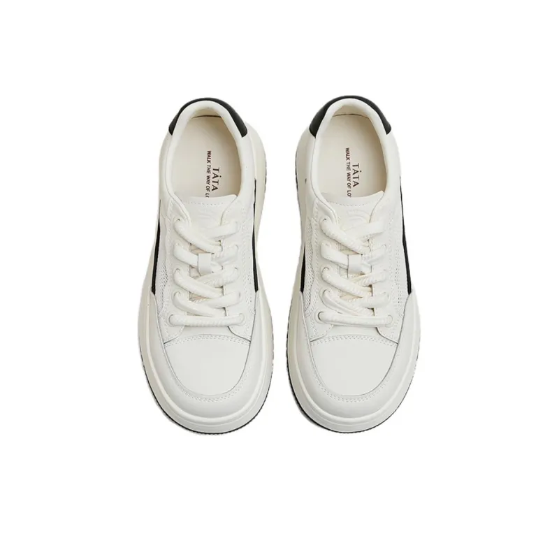 TATA Skateboard Shoes Women's Low Top Solid Color-3