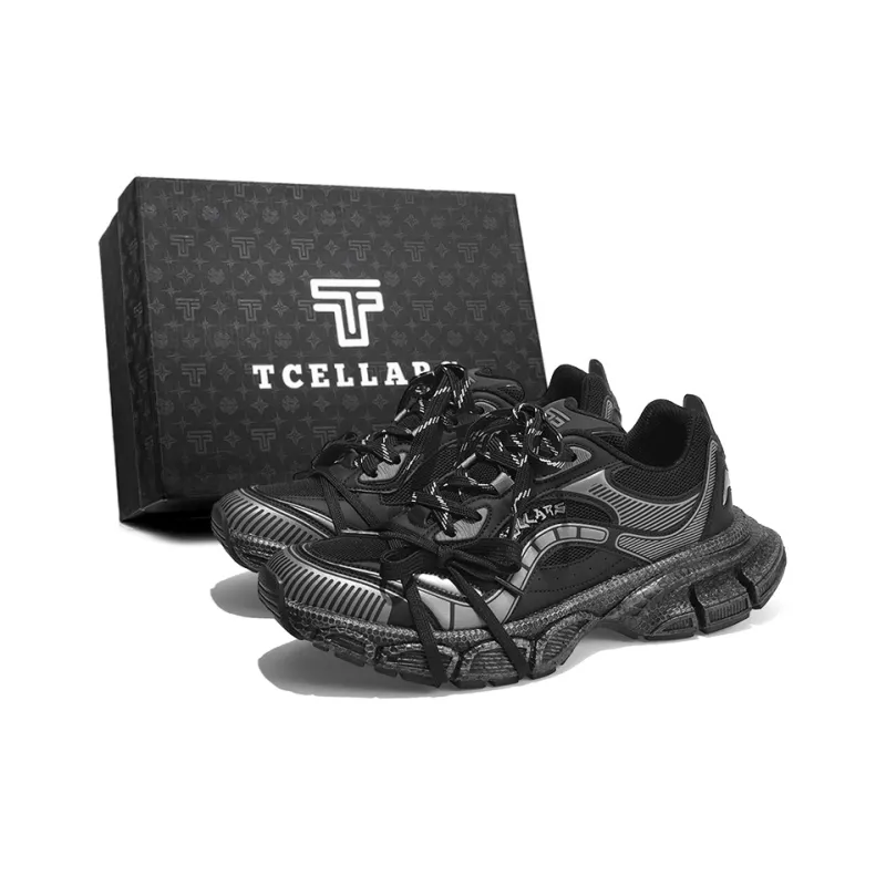 TCELLARS Cushioning Abrasion Resistant Lightweight Height Increasing Mat Low Top Chunky Sneakers Unisex-26