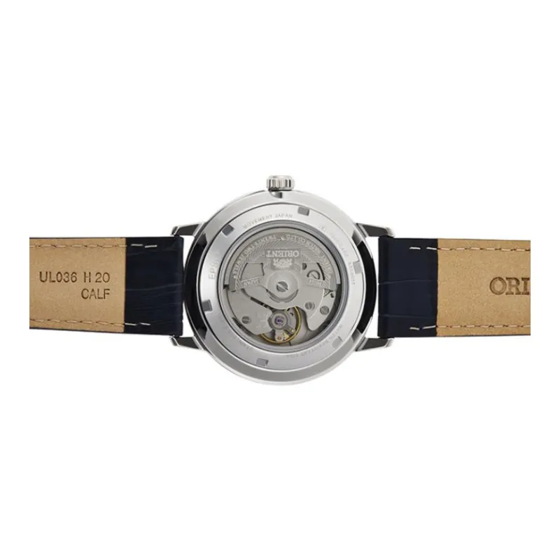 ORIENT Automatic/Manual Mechanical Movement Leather Strap Watch Men's Watches Blue Dial-2