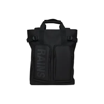 Rains Polyurethane Handbag Backpack Large Size Unisex Black/Green