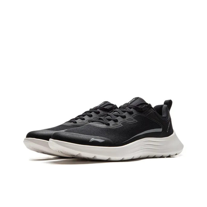 LiNing Light String Cushioning, Slip Resistant, Abrasion Resistant, Lightweight Low Top Running Shoes Men's Black Gray-2