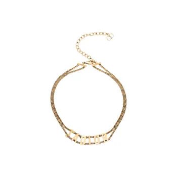 DIOR J'Adior Faux Antique Gold Metal Necklaces Women's