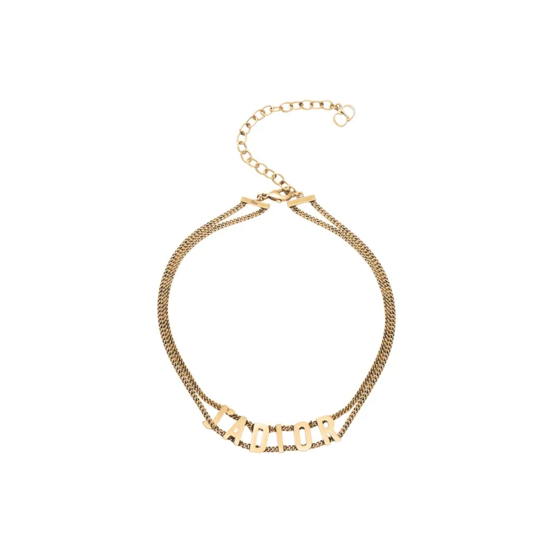 DIOR J'Adior Faux Antique Gold Metal Necklaces Women's-0