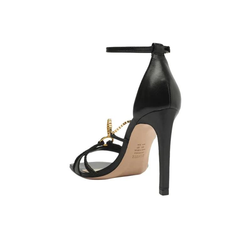 Schutz Silvie Strap Sandals 10.8cm Women's Black-4