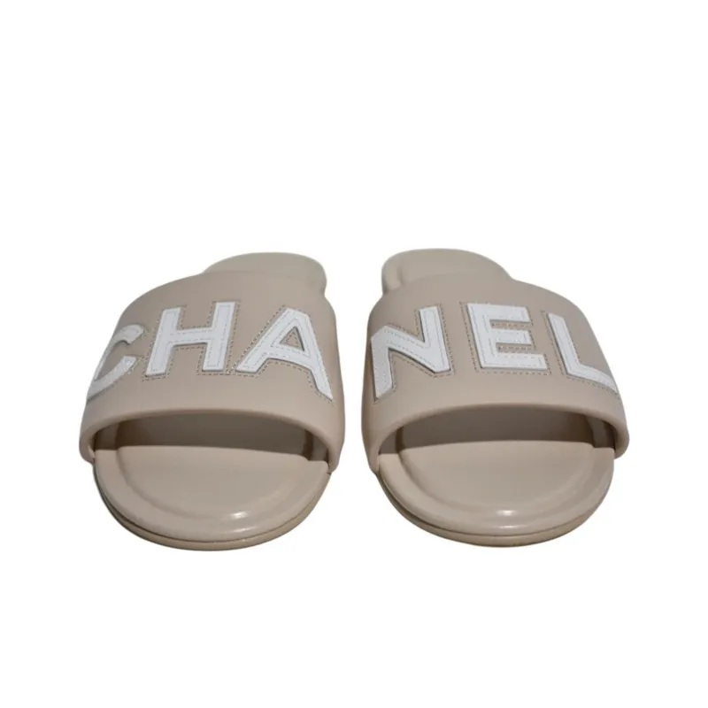CHANEL Slip-Resistant Slide Slippers Women's Beige-3