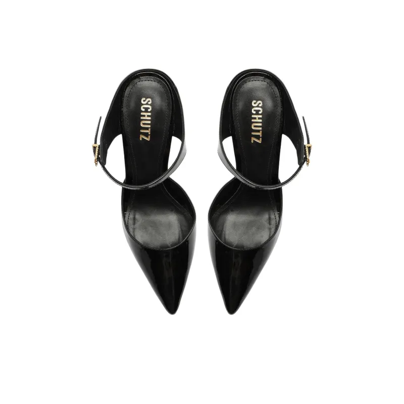 Schutz Closed Toe Slippers 8.5cm Women's Black-4