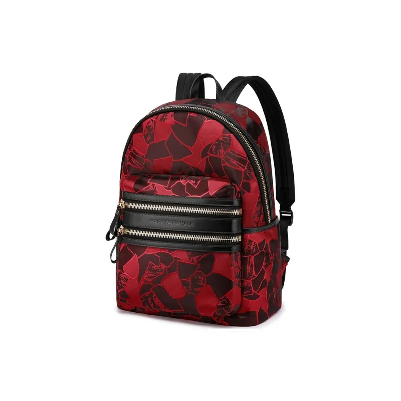 FAIRWHALE Oxford Backpack Men's Gem Black/Navy Blue/Maple Leaf Red-11