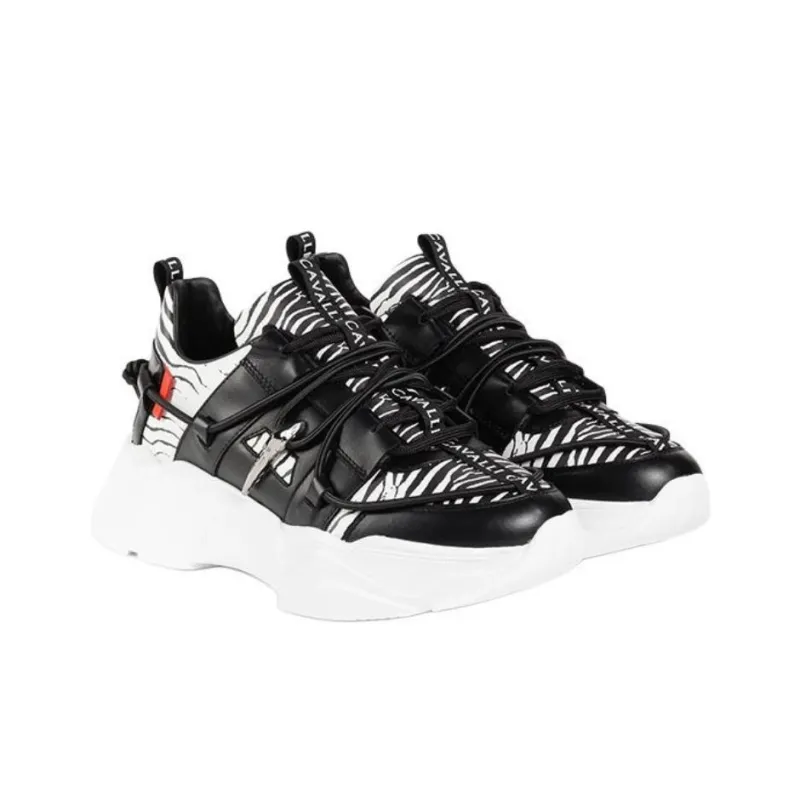 Roberto Cavalli Low-Top Casual Shoes Women's Black White-2