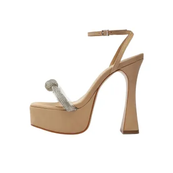 Schutz Peaky Platform Strap Sandals 14.3cm Women's Beige