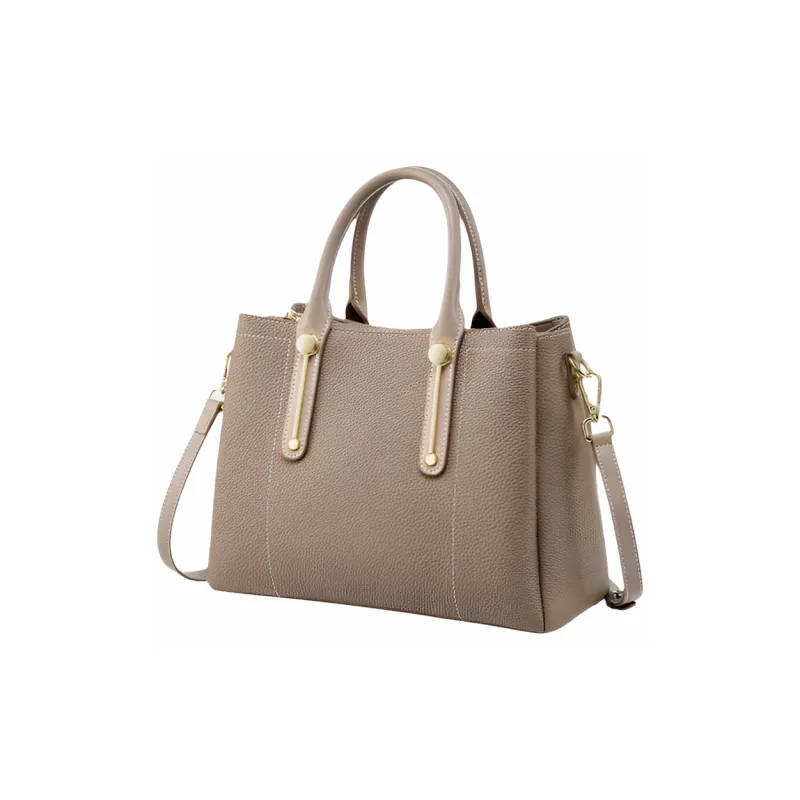 DIFENISE Cow Leather Crossbody Bag Handbag Large Size Unisex Khaki-1