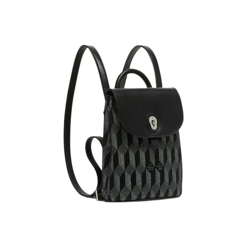 AU DEPART Reflective Jacquard Backpack Small Size Women's Black-1