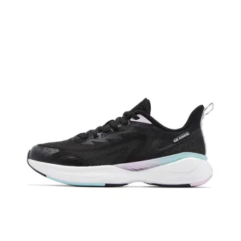 QIAODAN Flying Shadow Team1.0 Anti Slip Wear Resistant Low Top Running Shoes Women's Black Pink