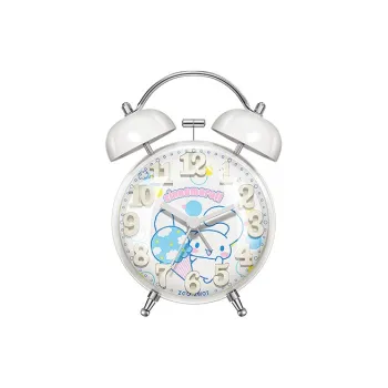 Zgo Sweeping Seconds Movement Plastic Alarm Clock Unisex White/Pink