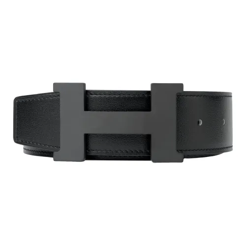 HERMES Constance Leather Belts Men Black/Espresso