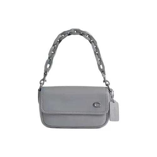 COACH Charter Glove Tanning Handbag Shoulder Bag Crossbody Bag Small Size Men's Blue Gray
