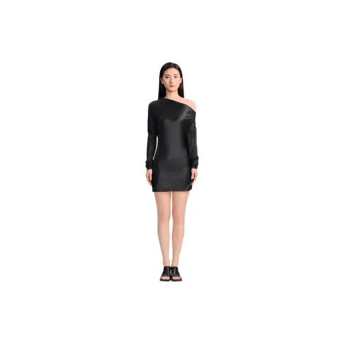 Blood Glitter Long-Sleeved Dresses Women's Black