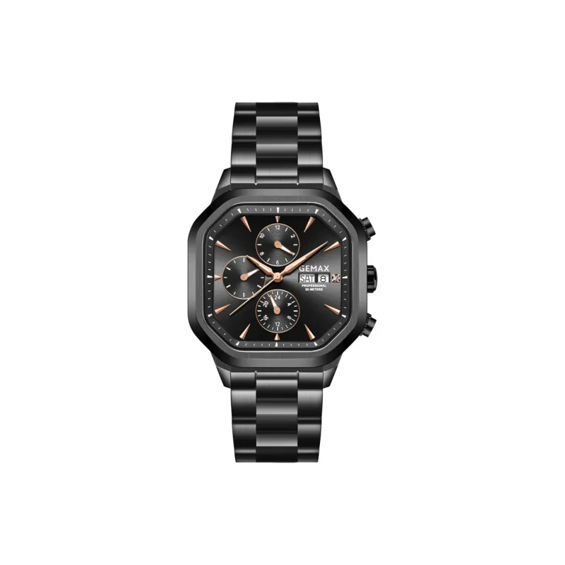 GEMAX Wrist Watch Automatic Mechanical Movement Stainless Steel Watchband Watch Men's Watches White Dial-7