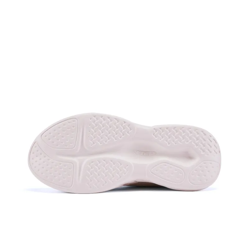 XTEP Cushioning Anti Slip And Wear Resistant Low Top Casual Running Shoes Women's Ivory Pink-4