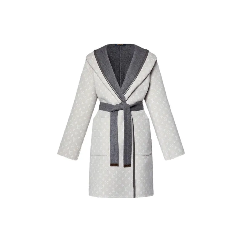 LOUIS VUITTON Coat Women's Gray White-1