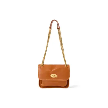 KAISER Vegetable Tanned Leather Shoulder Bag Regular Unisex Caramel/Roasted Brown/Ebony Black