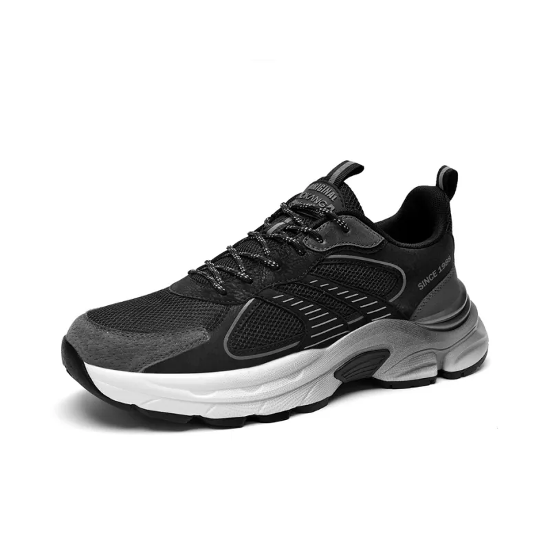 AOKANG Chunky Sneakers Men Low Top Black, Gray-1