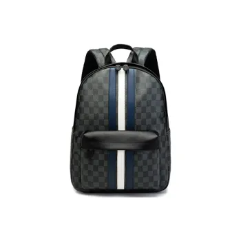 CARTELO PVC Polyvinyl Chloride Laptop Bag Backpack Regular Unisex Black/Black Plaid
