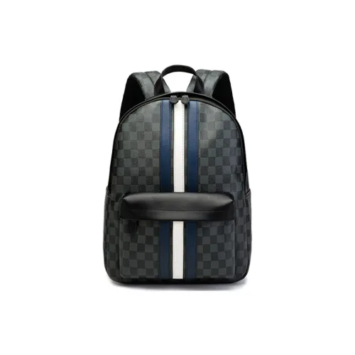 CARTELO PVC Polyvinyl Chloride Laptop Bag Backpack Regular Unisex Black/Black Plaid