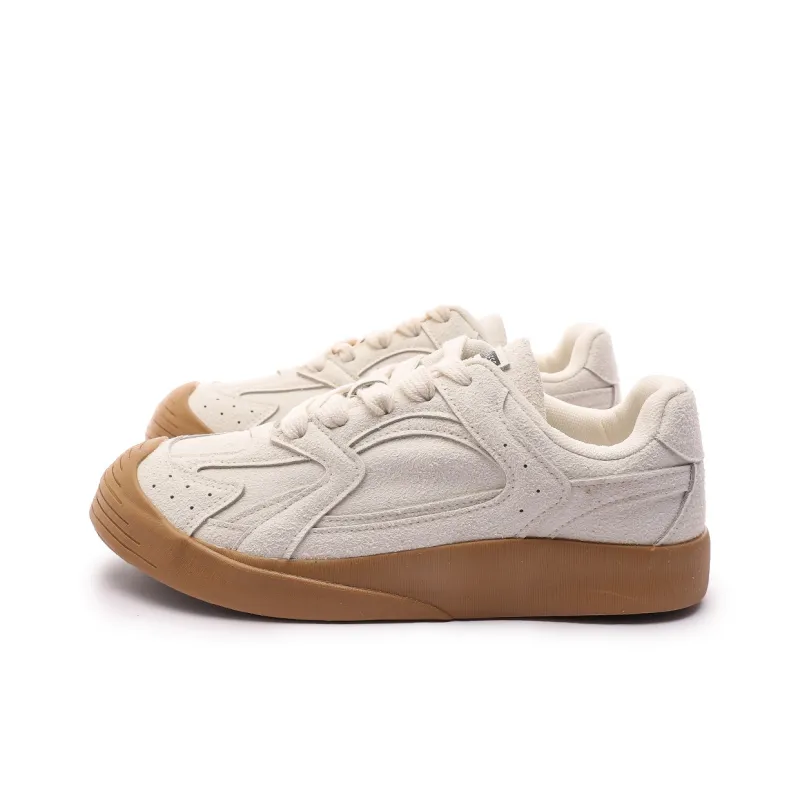 Mengsai Height Increasing Lightweight Breathable Low-Top Casual Skateboard Shoes Unisex Oatmeal Beige-1