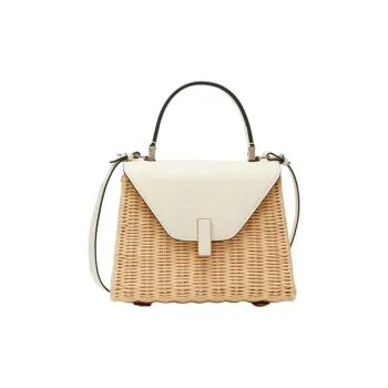 Valextra Iside Millepunte Calfskin Shoulder Bag, Crossbody Bag, Handbag Mini Women's Beige