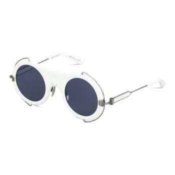 CALVIN KLEIN Acetate Metal Round Sunglasses Women's White