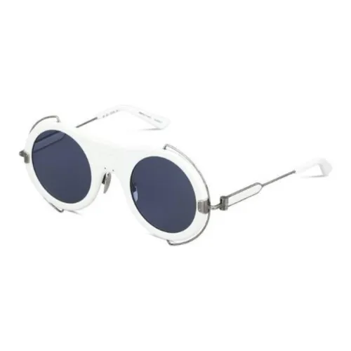 CALVIN KLEIN Acetate Metal Round Sunglasses Women's White