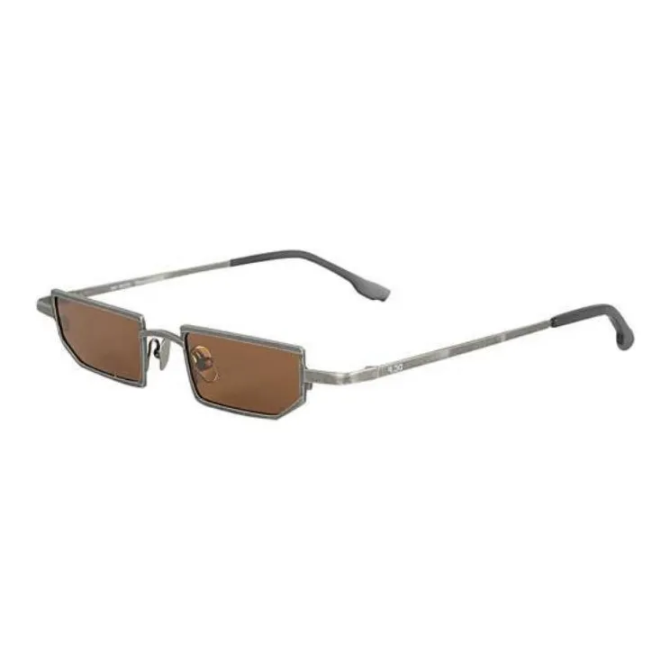 District Vision Titanium Irregular Shape Sunglasses Unisex Silver-0
