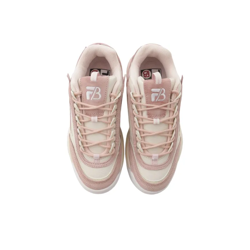 BE FIRST x FILA Disruptor 2 Abrasion Resistant Breathable Low Top Casual Shoes Women's Pink White-3