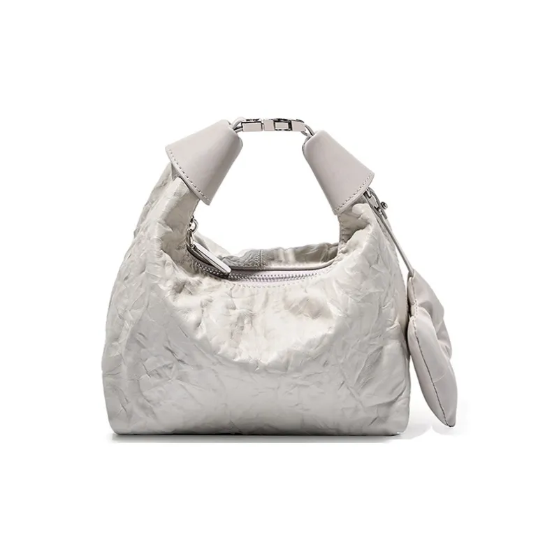 CARTELO Top Grain Cow Leather Shoulder Bag Regular Women's Black Off white-4