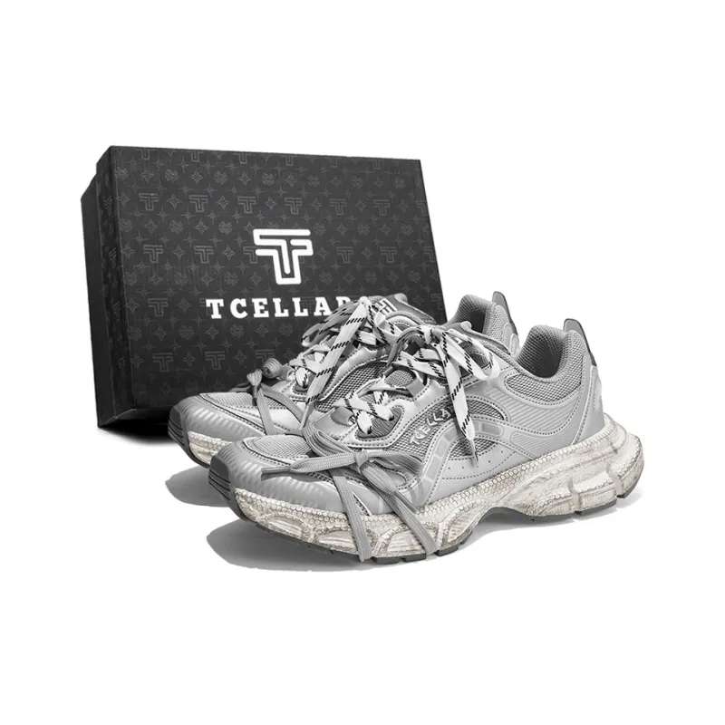 TCELLARS Cushioning Abrasion Resistant Lightweight Height Increasing Mat Low Top Chunky Sneakers Unisex-32