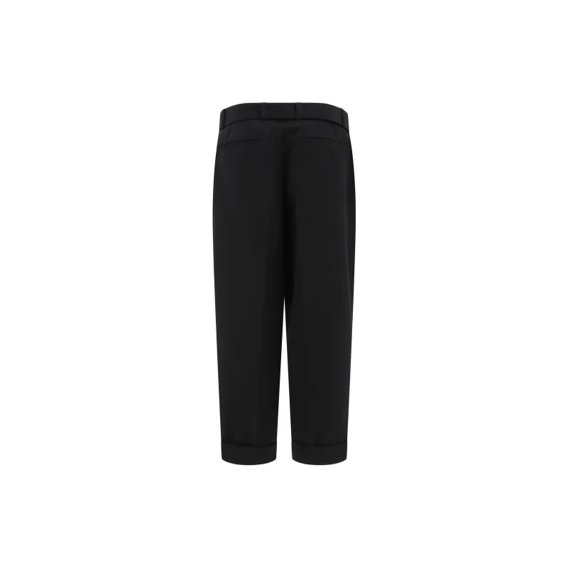 JIL SANDER Straight Leg Pleat Detailed Belted Trousers-1