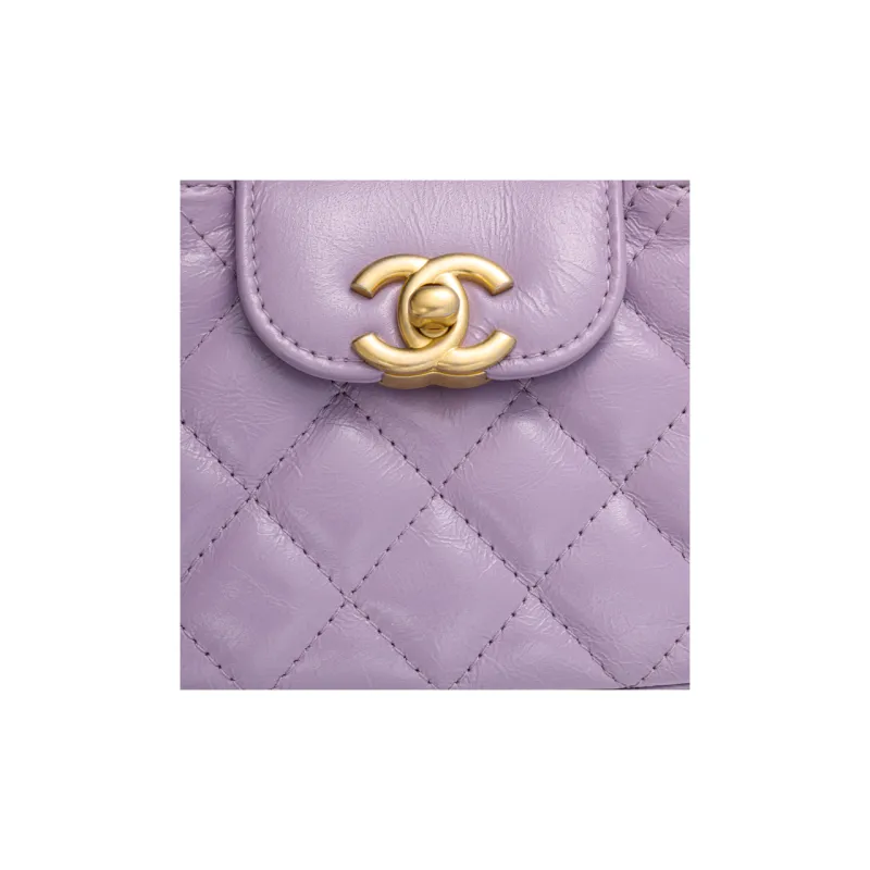 CHANEL Cow Leather Shoulder Bag, Crossbody Bag, Handbag Extra Mini Women's Light Purple-4