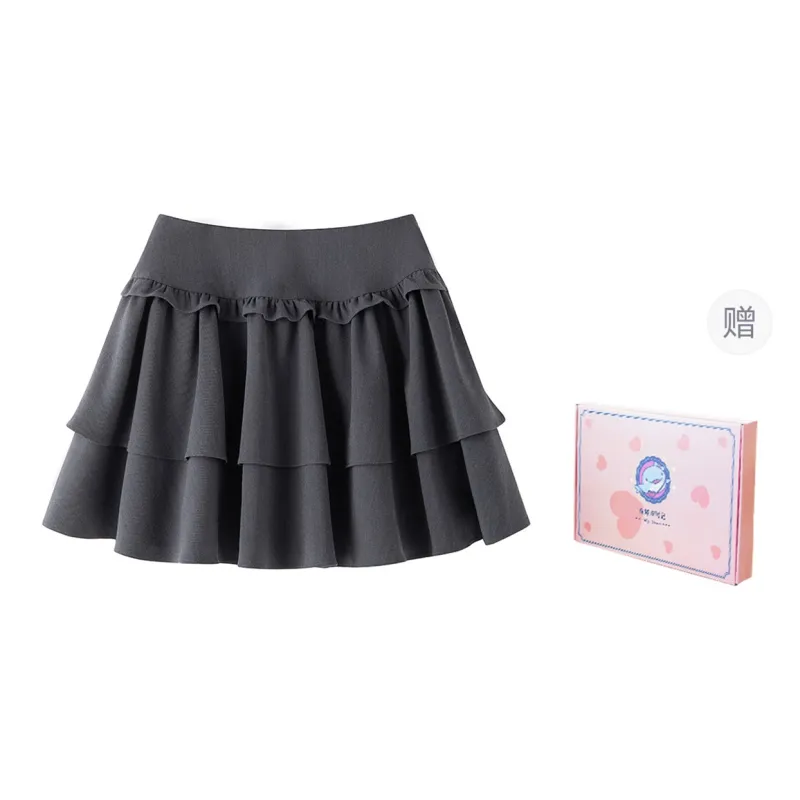 Tokyo Season Casual Short Skirts Spring And Fall Women's Gift Box Set Black Gray-3