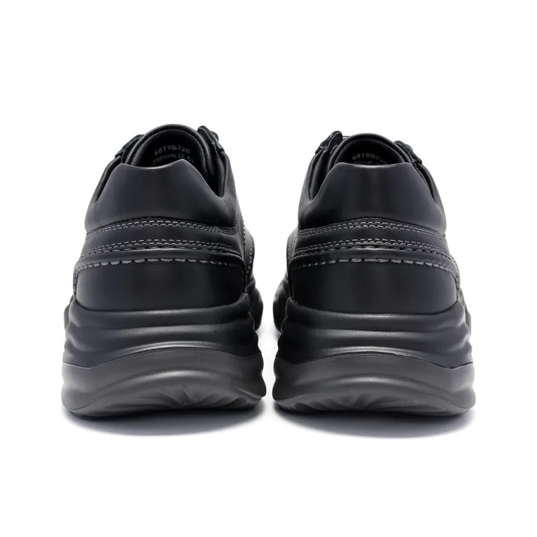 Satchi Cushioning Height Increasing Wear Resistant Slip Resistant Low Top Casual Shoes Men's Black 4CM-4