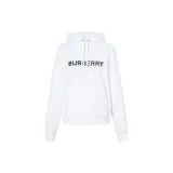 Burberry Unisex Letter Print Hooded Long Sleeve Sweatshirt White