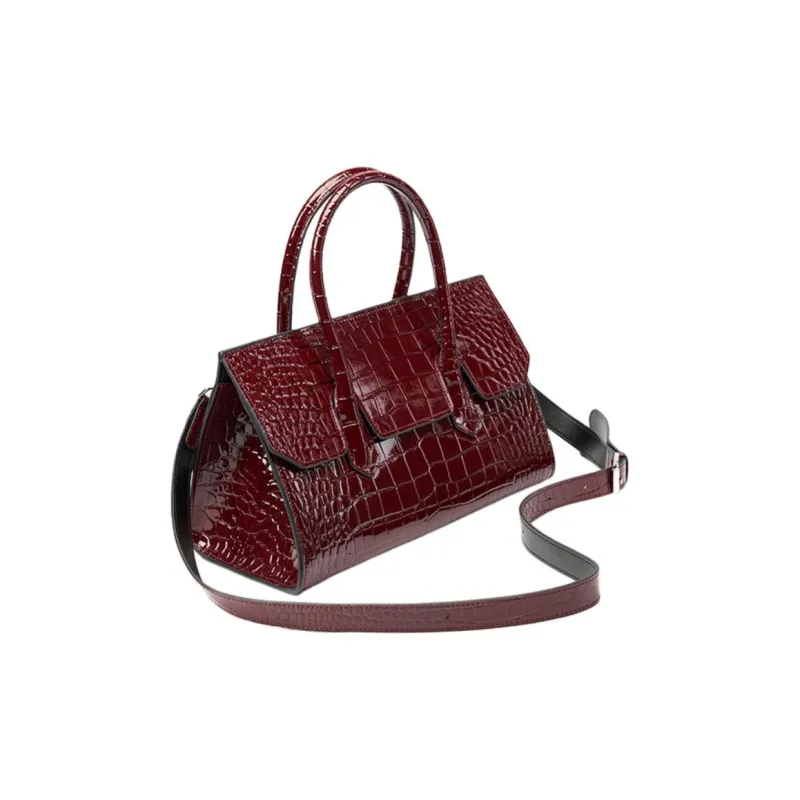 CARTELO Cow Leather Crossbody Handbags Regular Women's Black/Burgundy-2