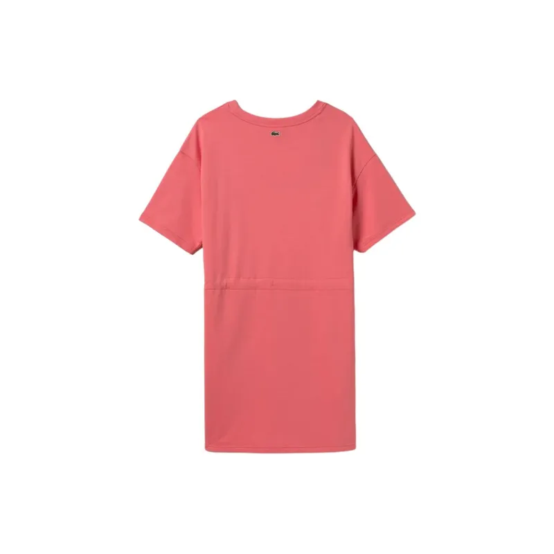 LACOSTE Short Sleeved Dress Women's Pink-1