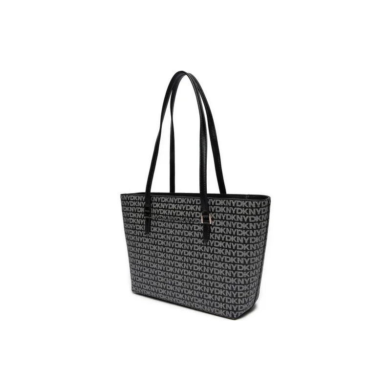 DKNY Faux Leather Tote Bag, Shopping Bag, Handbag, Shoulder Bag Large Size Women's Black-1