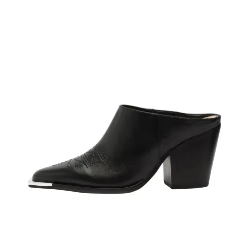 Schutz Closed Toe Slippers 8.3cm Women's Black