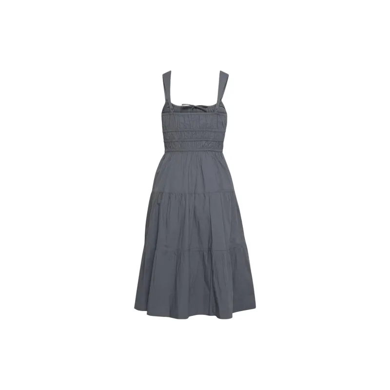 ARITZIA Sunday Best Martine Poplin Midi Dress Slip Dresses Women's VINTAGE NAVY/Classic Marine Blue-1